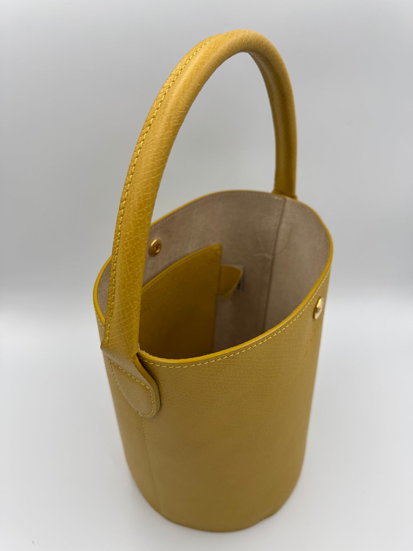 LONGCHAMP EPURE YELLOW BUCKET BAG