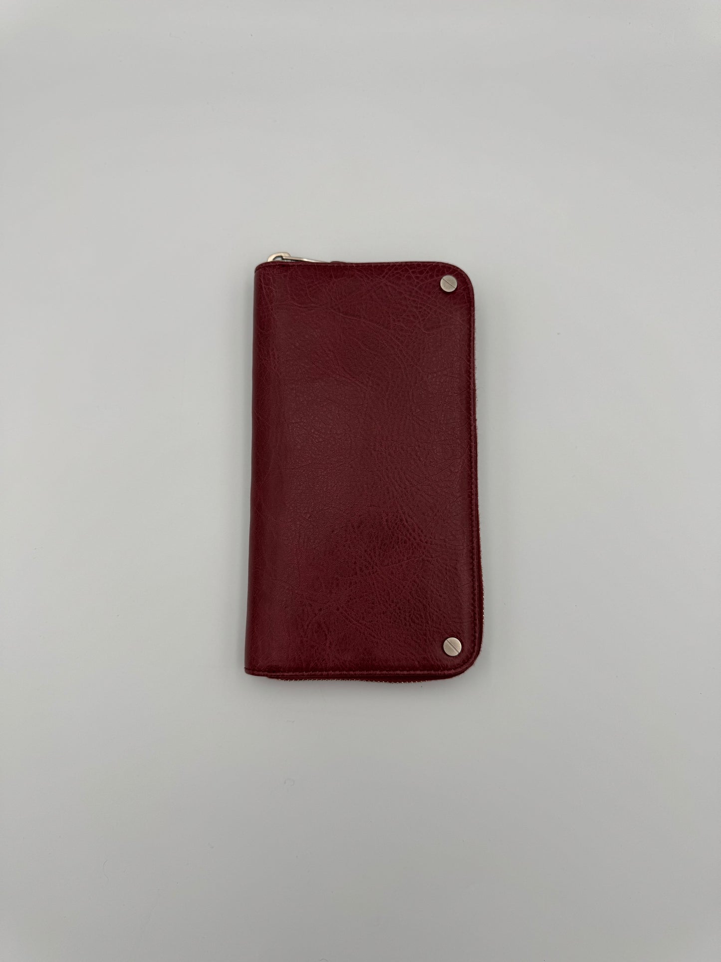 BALENCIAGA Red Zip Around Long Wallet