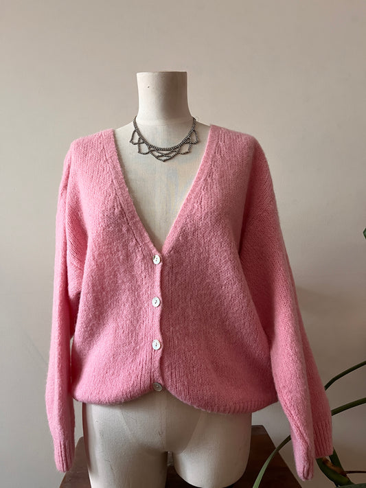 Dallitalia Pink Wool Blend Cardigan Size M-L
