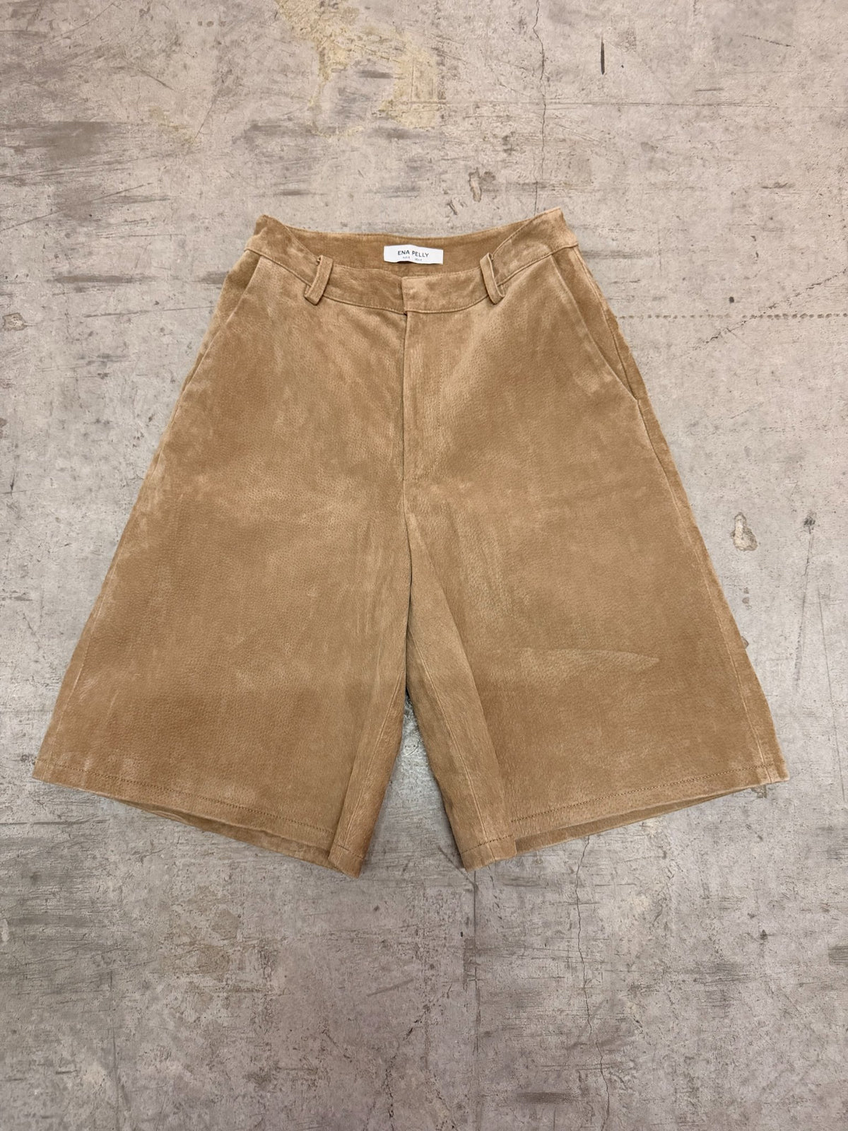 Brown Ena Pelly Tan Suede Shorts - size 6 Size