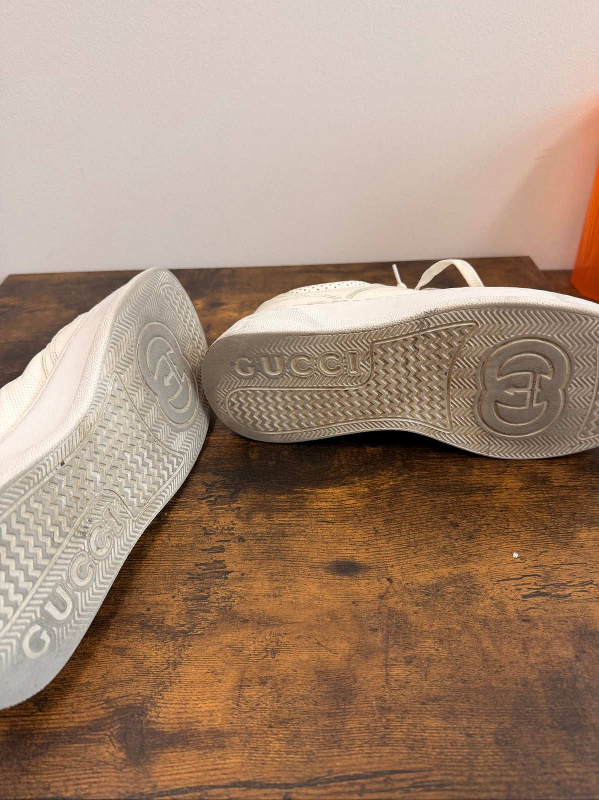 White Gucci White Leather Sneakers Size AU 9 Size