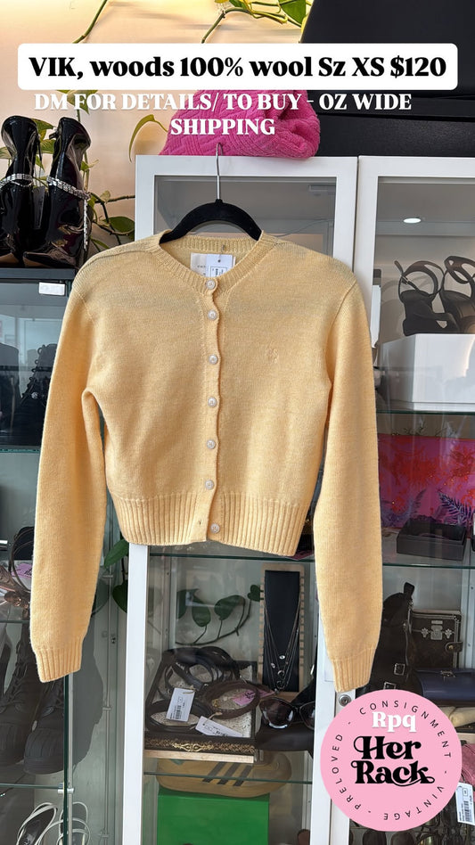 Yellow Viktoria & Woods Yellow Cardigan - size XS Size