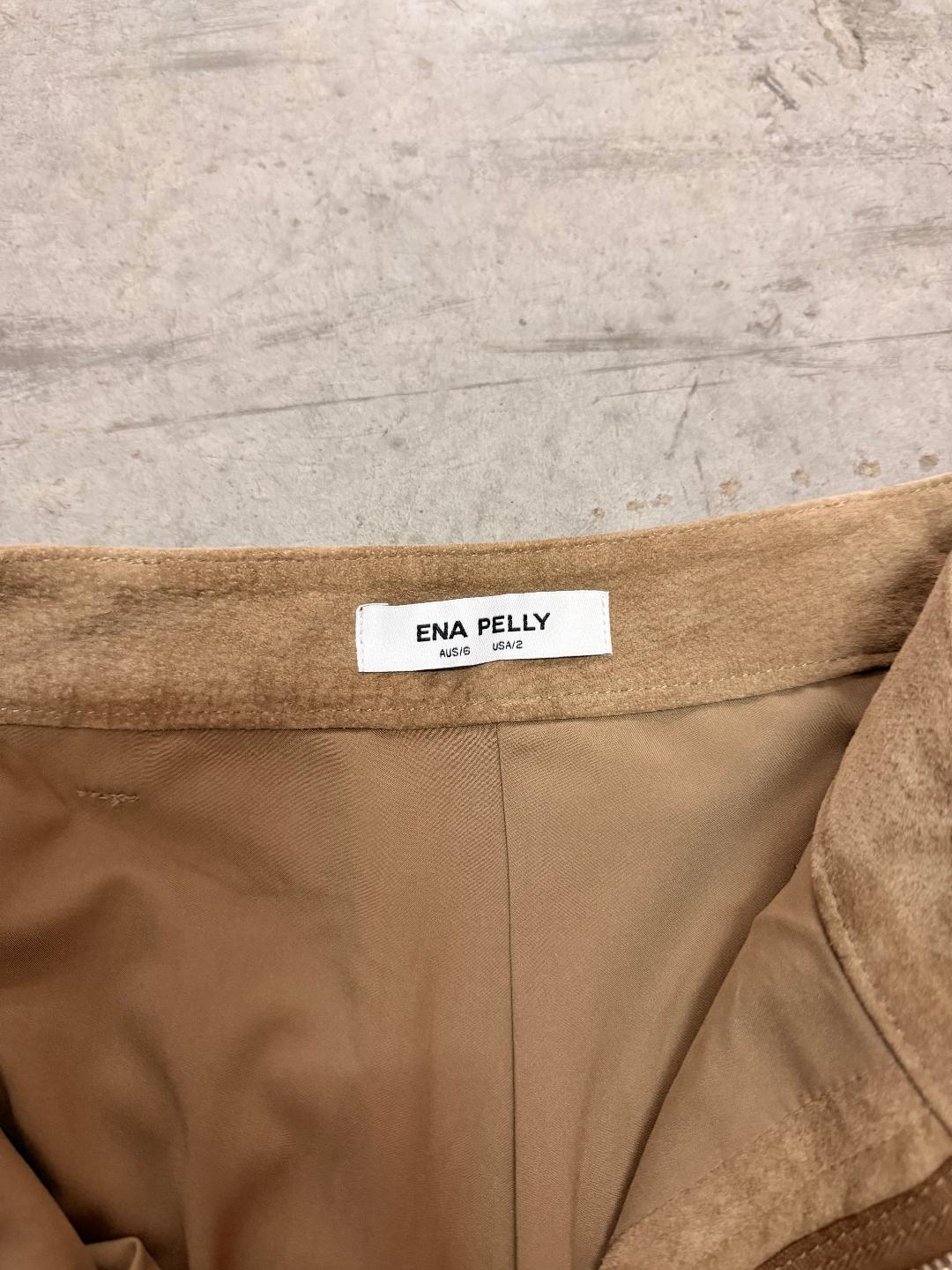 Brown Ena Pelly Tan Suede Shorts - size 6 Size