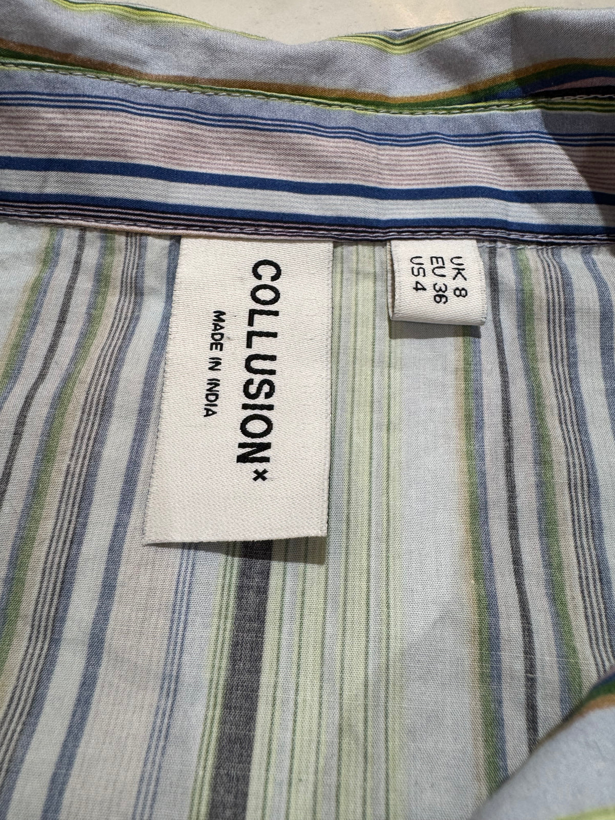 Collusion Striped Twist Front Shirt - size 8