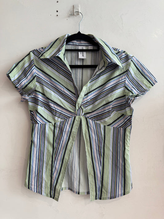 Collusion Striped Twist Front Shirt - size 8