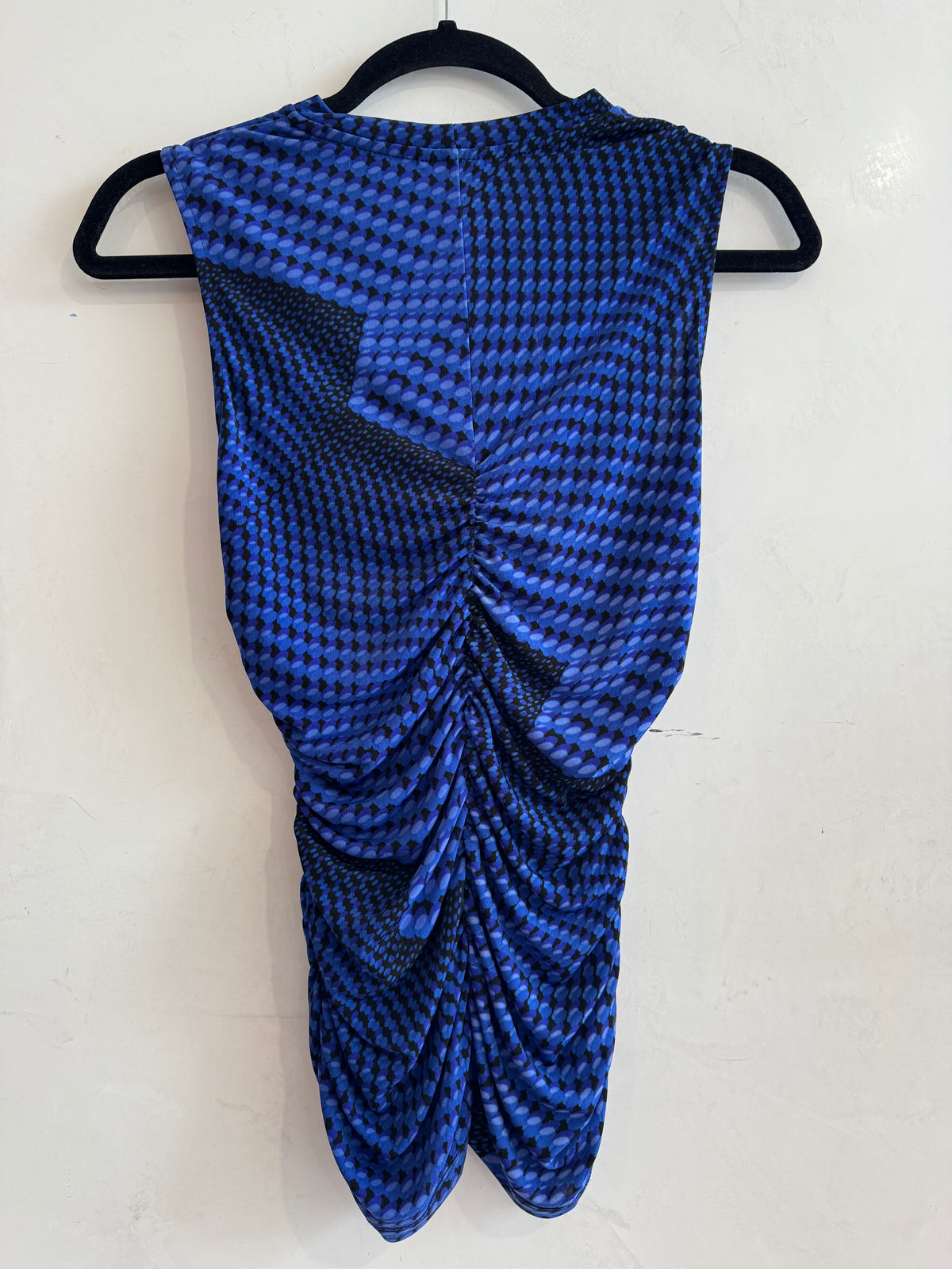 Cue Blue Ruched Sleeveless Top - size 6
