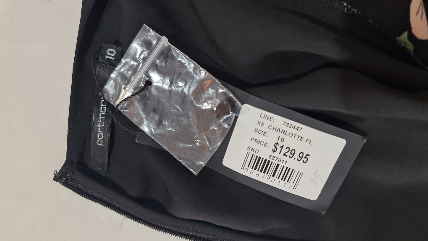 Portmans Black Floral Dress - size 10