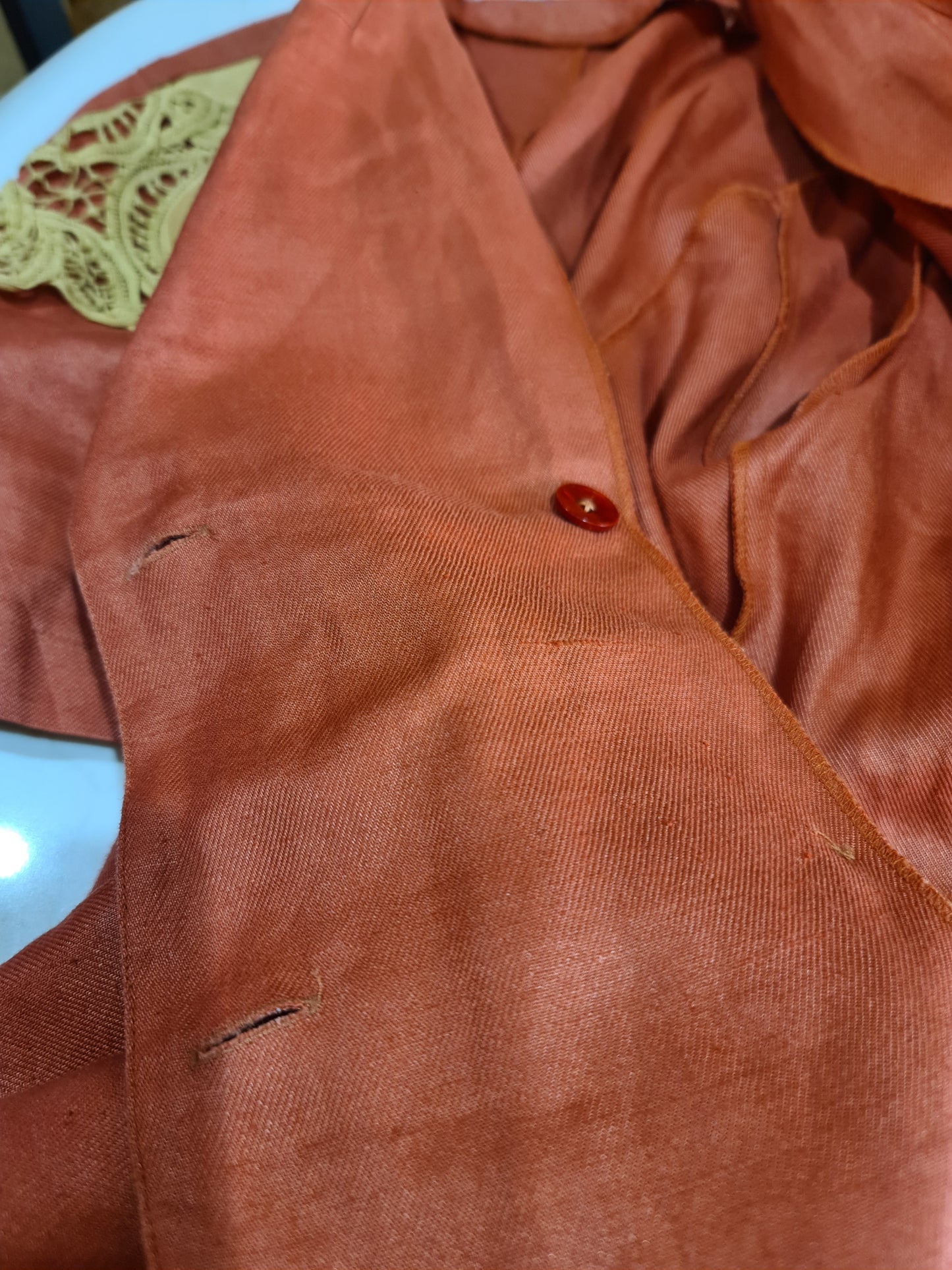 Vintage Maggy Terracotta Jacket with Belt - size M