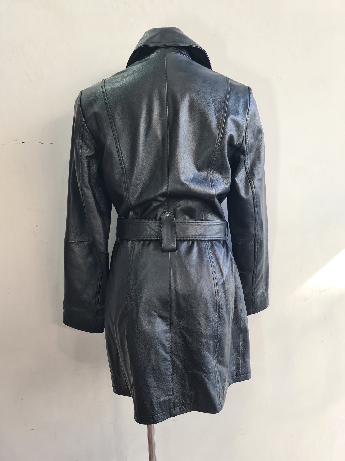 Oakwood Black Long Leather Jacket - size S