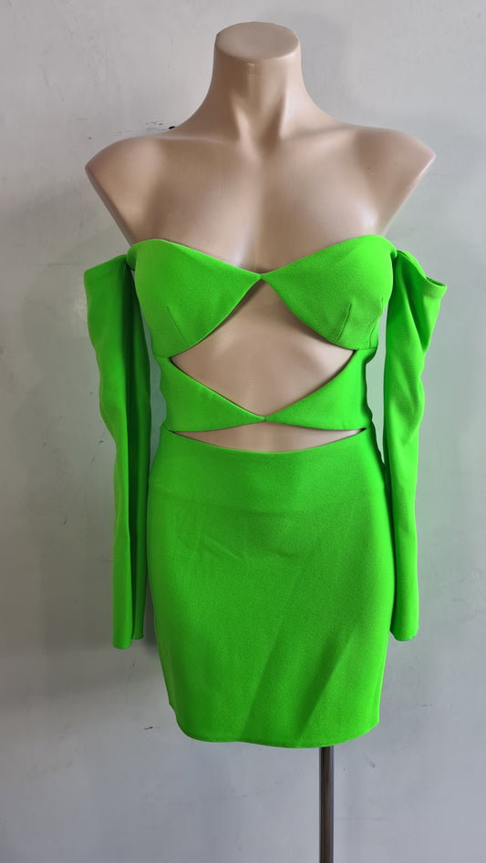 Alex Perry Apple Green Cut-out dress - size 10