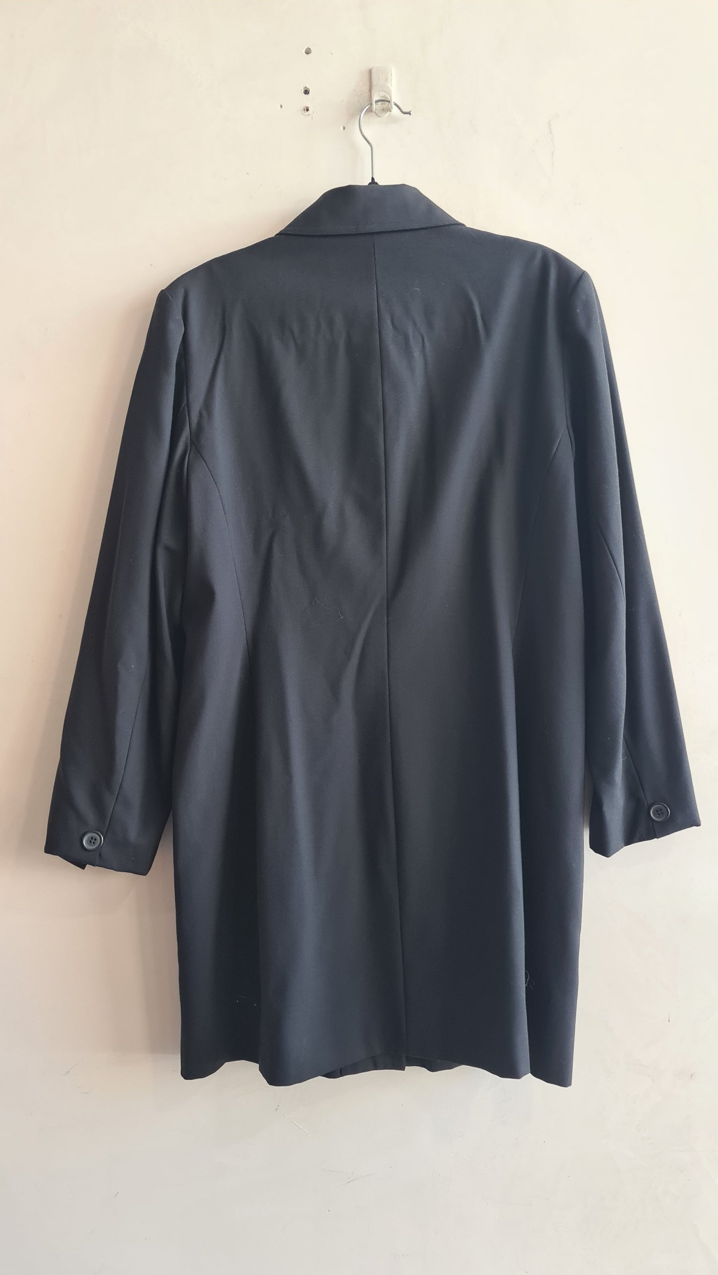 Sussan Black Wool Long Line Jacket -size 12