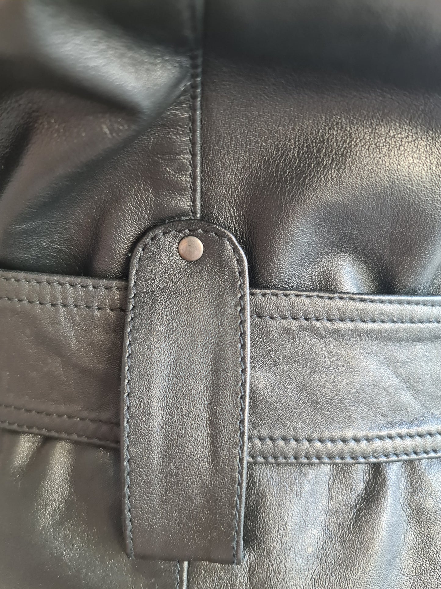 Oakwood Black Long Leather Jacket - size S