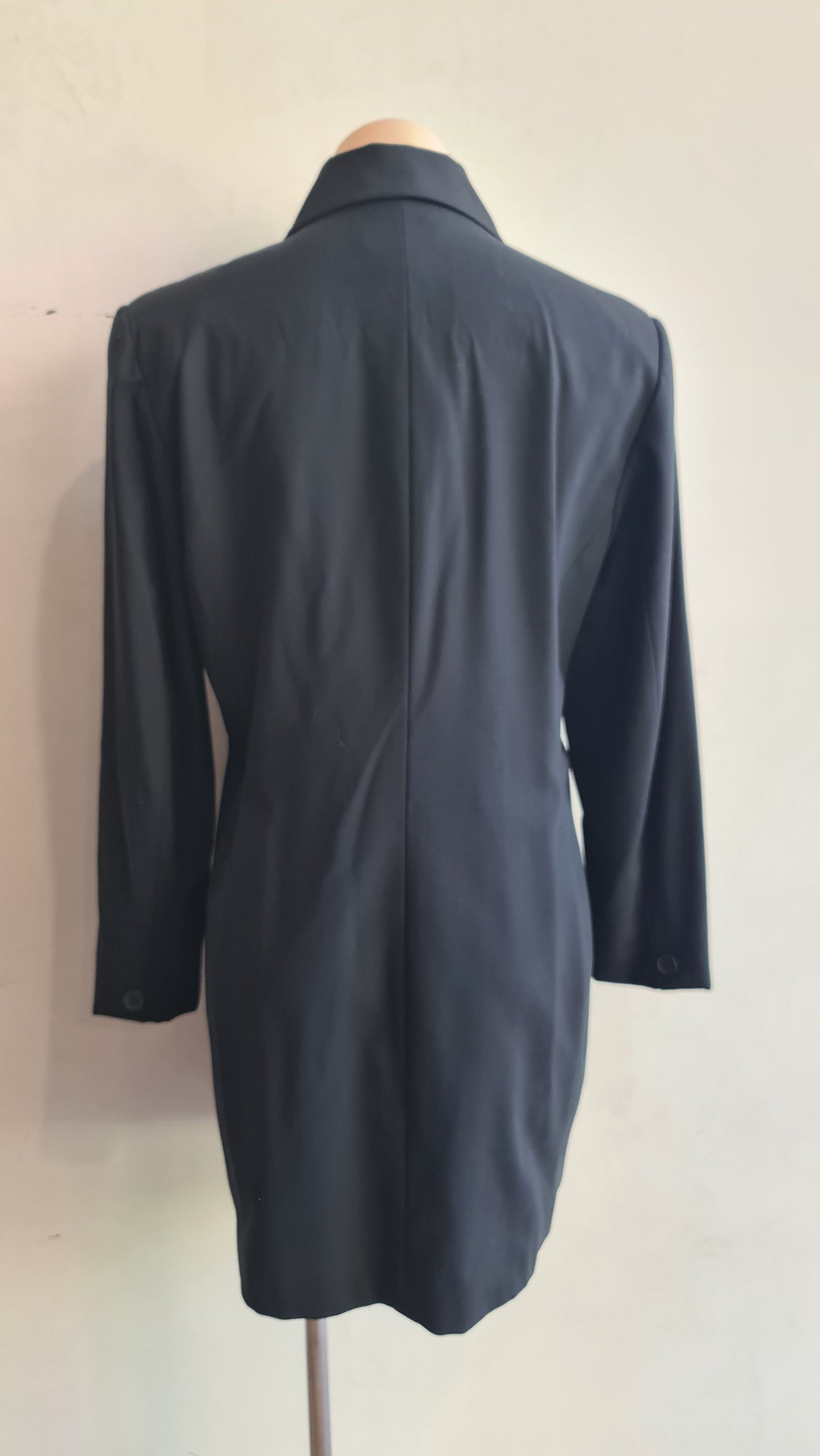 Sussan Black Wool Long Line Jacket -size 12