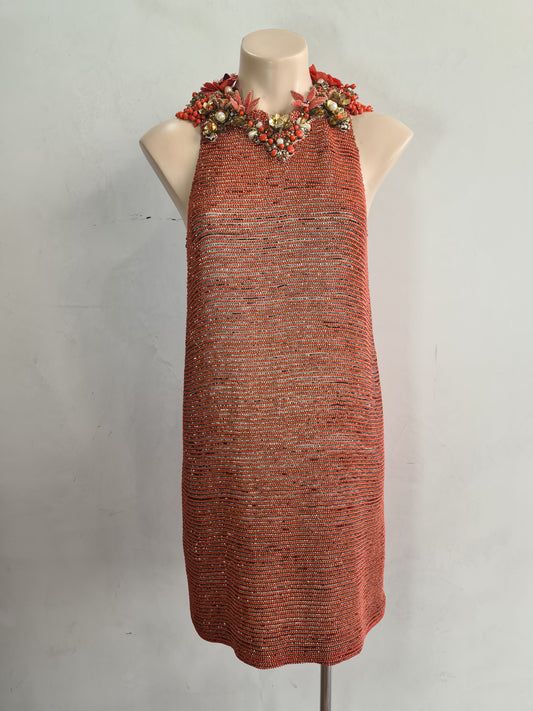 Gucci Beaded orange mini Halter dress - size 40