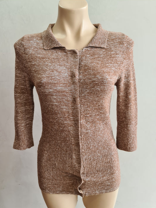 Vintage Scanlan & Theodore pink brown cardigan size s