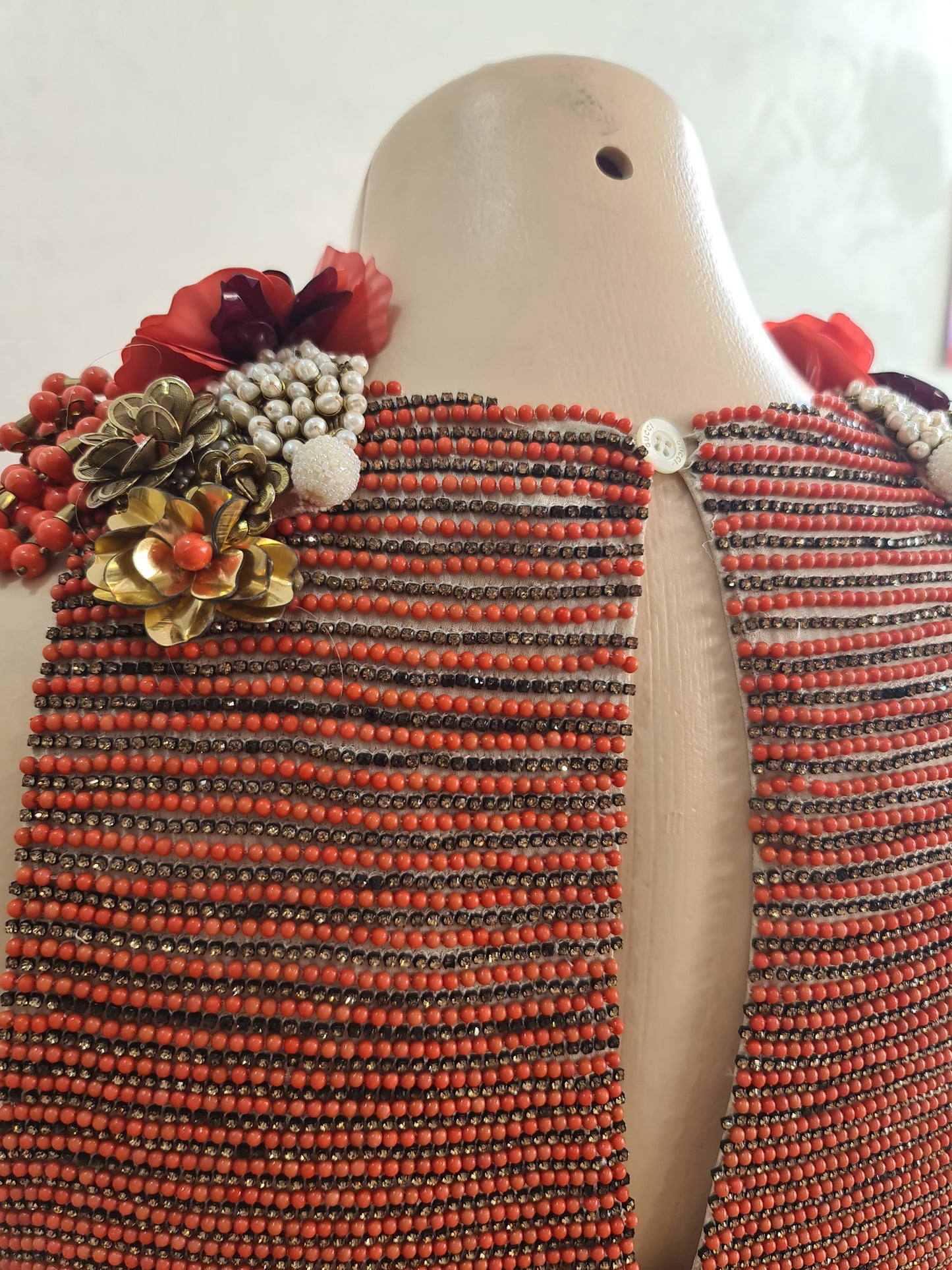 Gucci Beaded orange mini Halter dress - size 40