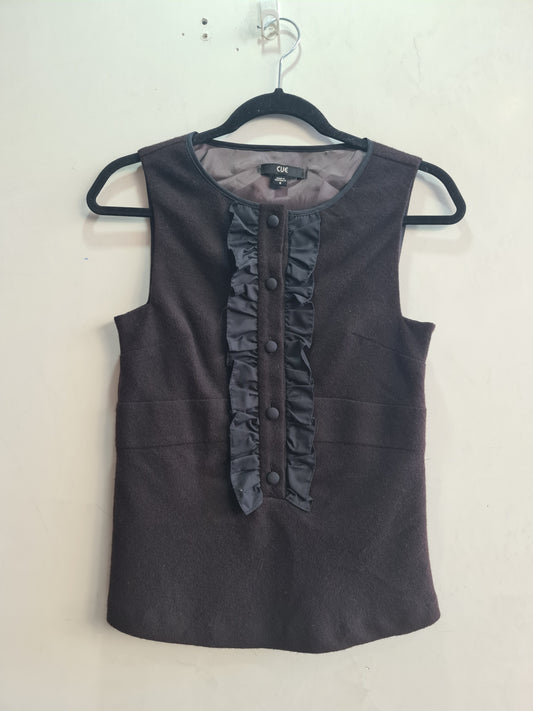 Vintage Cue Brown Wool Top - size 6