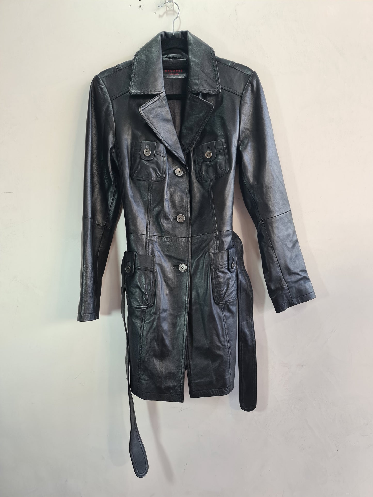 Oakwood Black Long Leather Jacket - size S