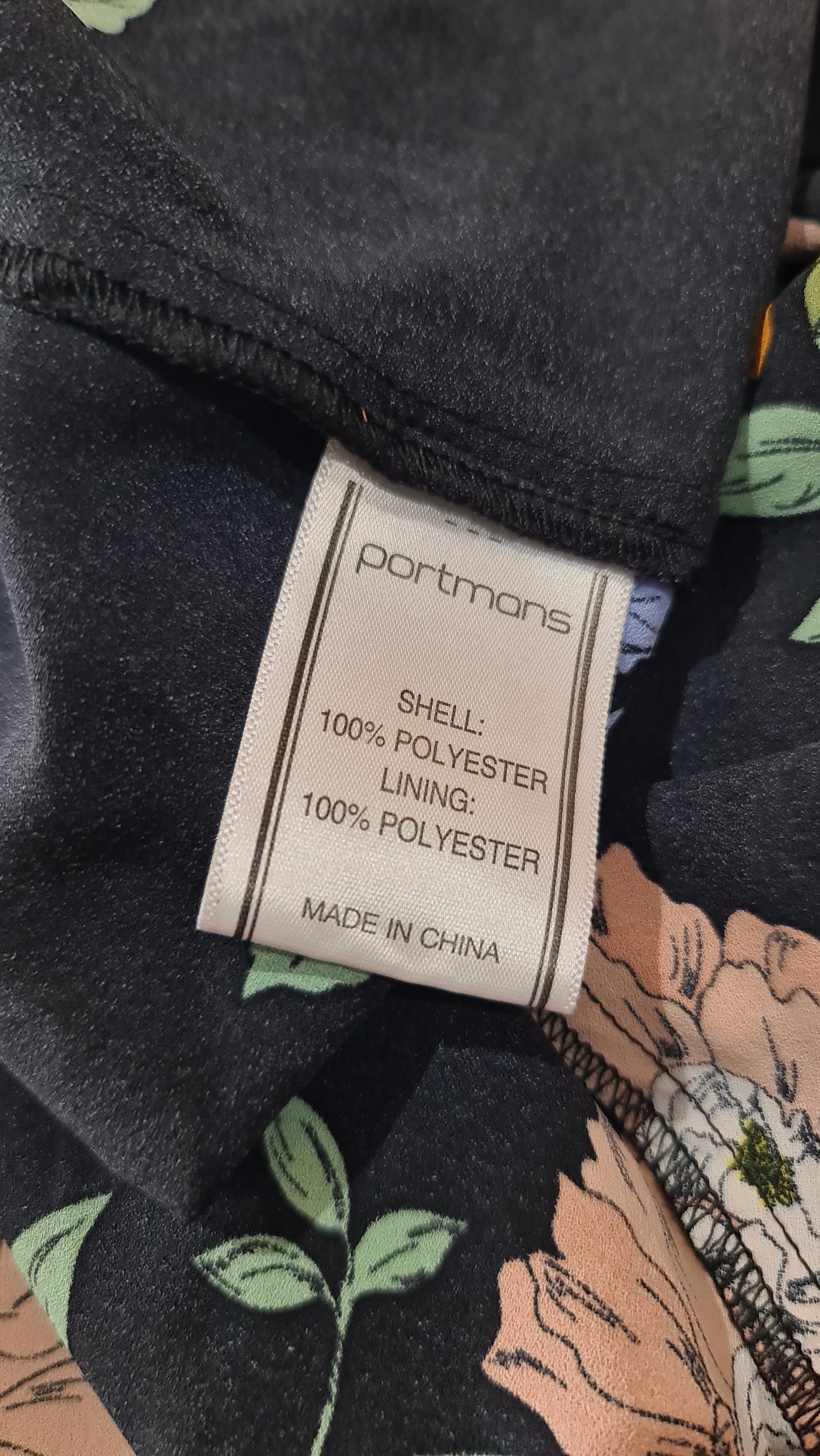 Portmans Black Floral Dress - size 10